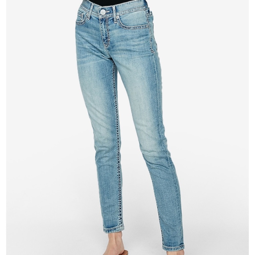 Express Mid-Rise Light Wash Jean Leggings